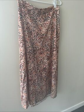 Maxi Skirt in Neutral Spot Print - Rust & Brown